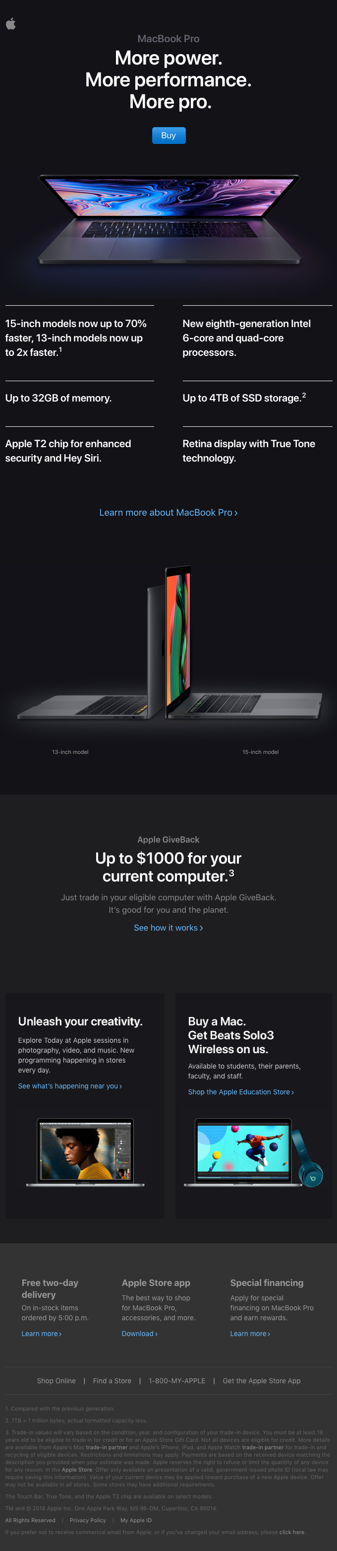 Apple email design example