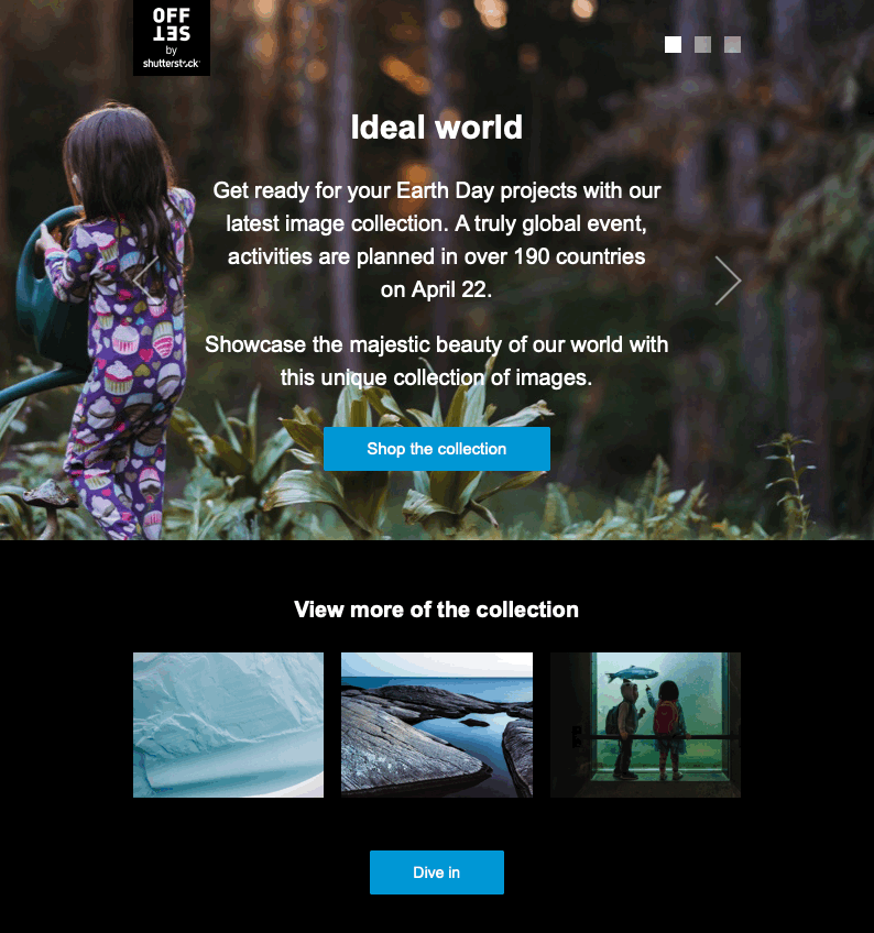 Interactive email design example