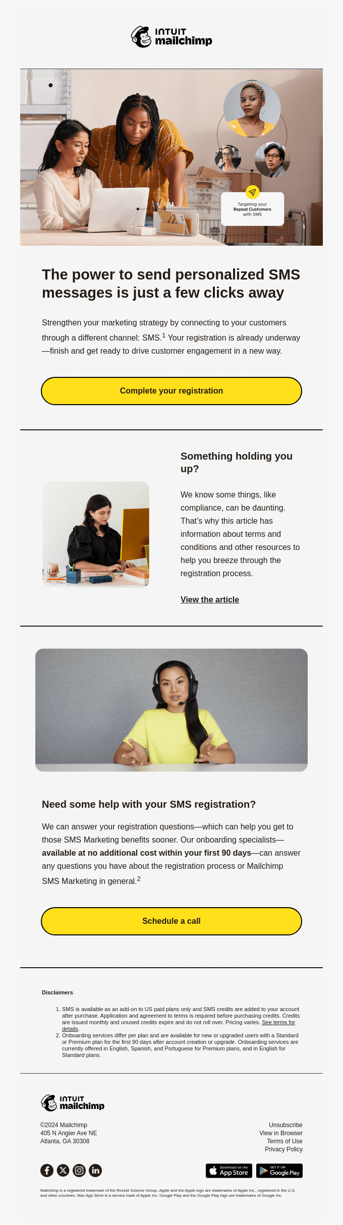 Mailchimp email design example