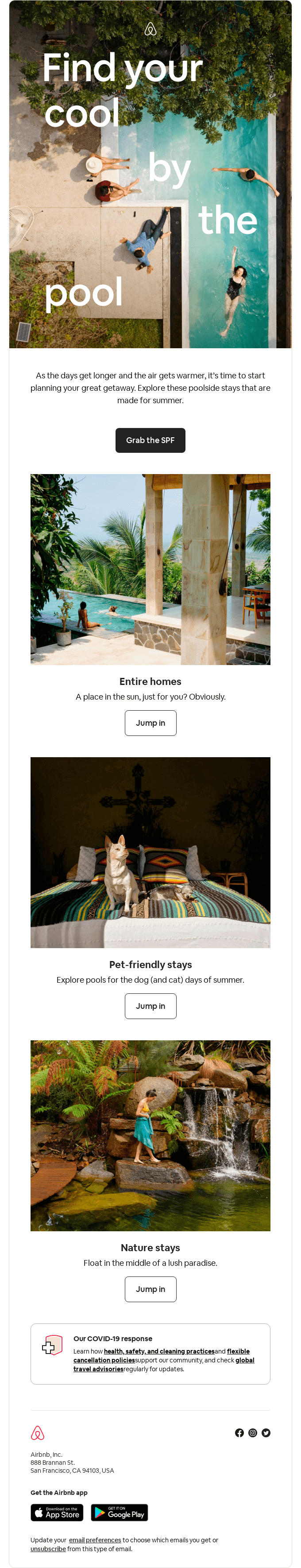 Airbnb email design example